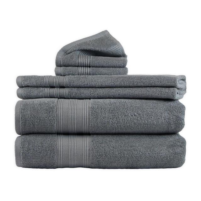 Freshee 6-Piece Solid Towel Set in Grey