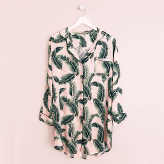 Pink Palm Leaves Sleep Shirt