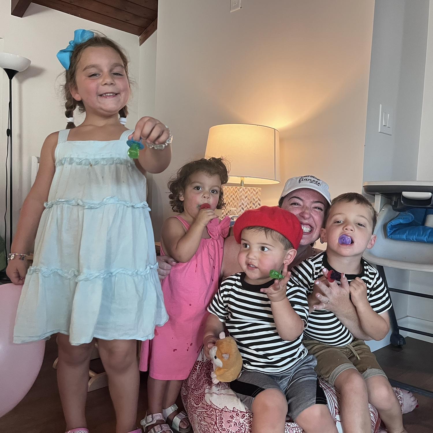 Fun at the party with our ring bearers Elliot and Wesley and flower girls Maddie and Kenzie