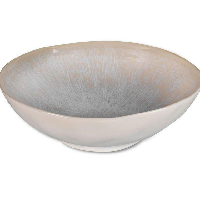 Nico Reactive Glaze Stoneware Serving Bowl, 12” - White