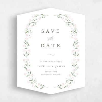 White Diamond Wedding Save the Date - Samlet Portrait