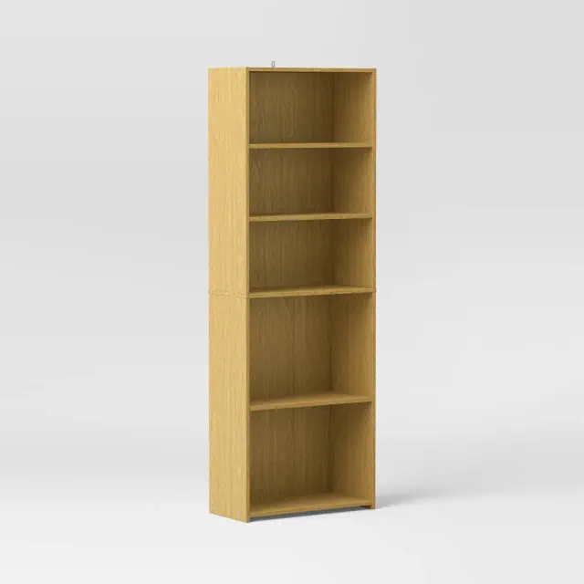 5 Shelf Dorm Bookcase Natural Wood - Room Essentials™