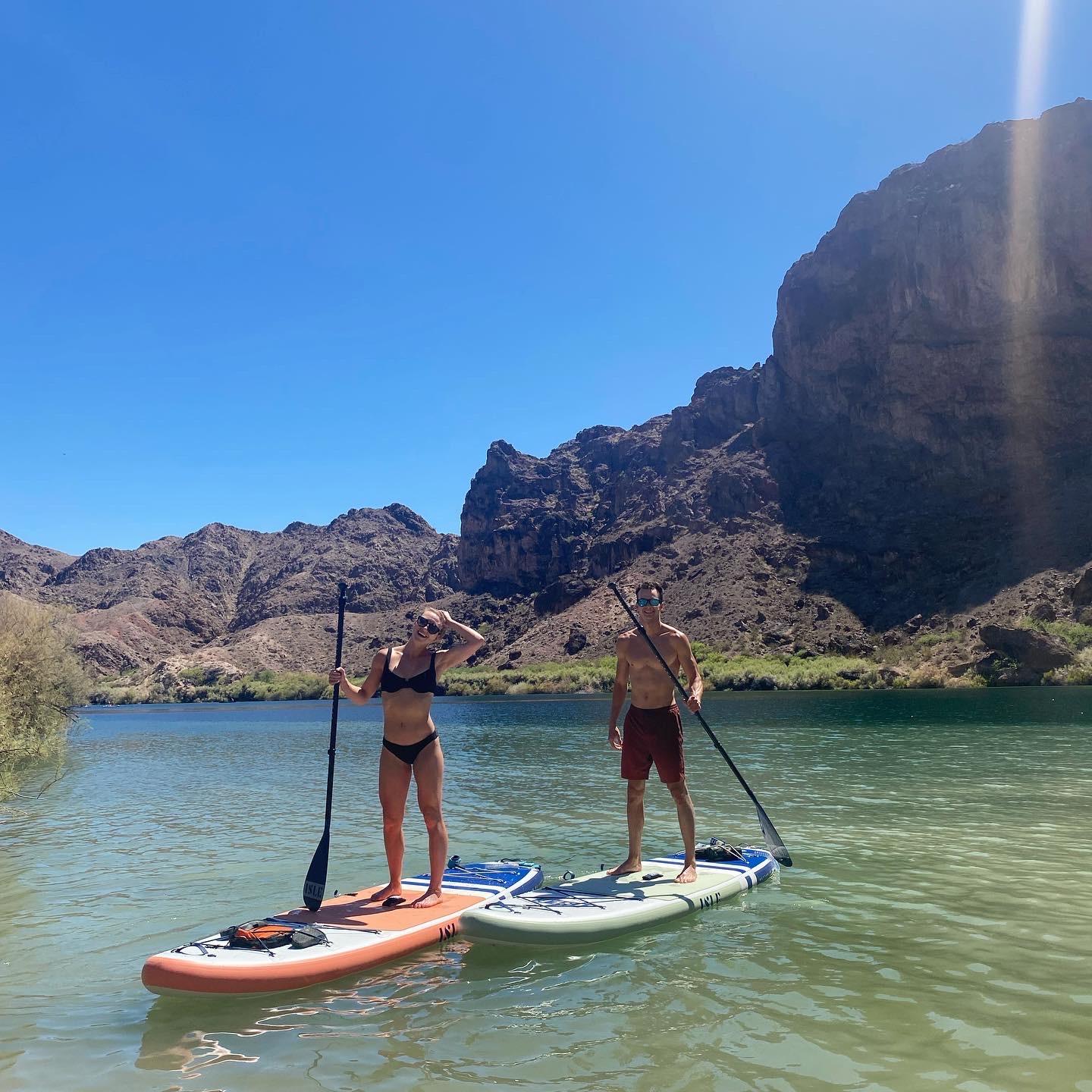 Our new favorite hobby! Paddle boarding on the Colorado River.