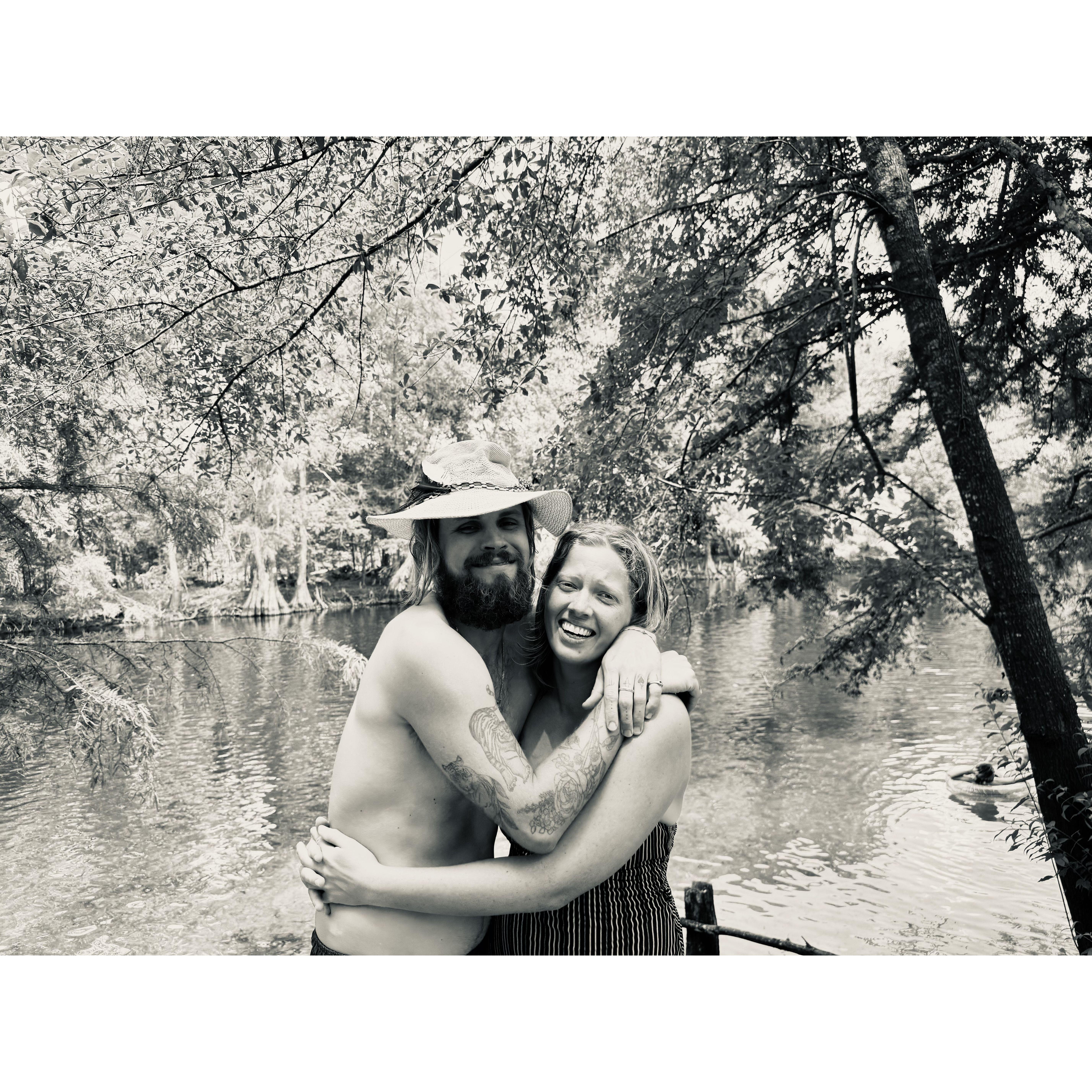 We visited many springs and rivers during our first summer of love!