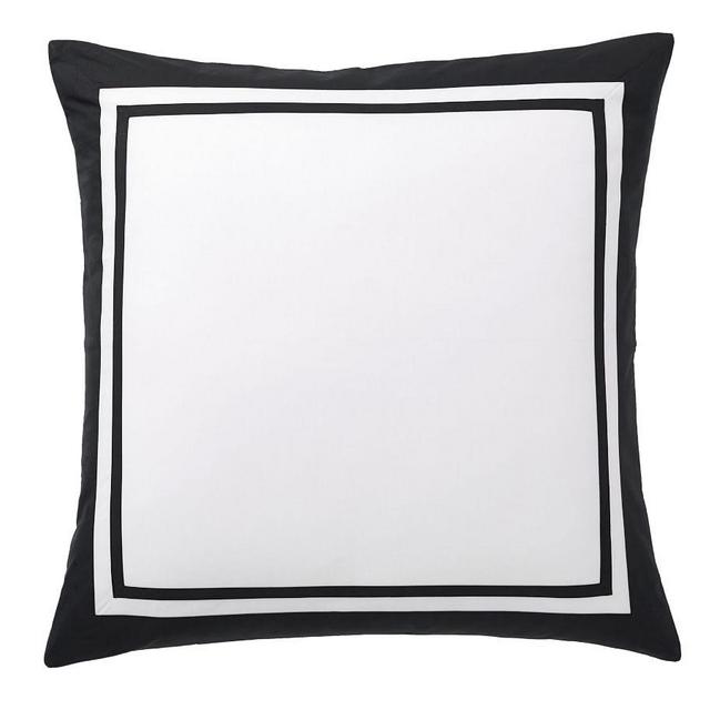 Black Parker Organic Percale Sham, Euro