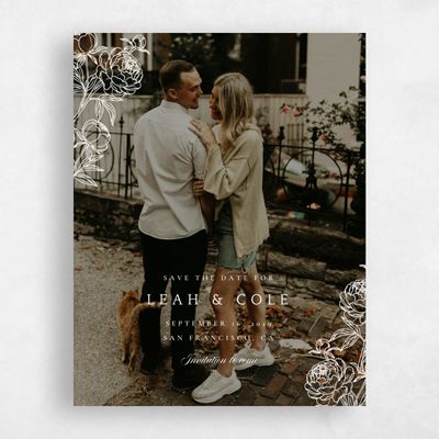 Beige Wedding Save the Date - Peonia Photo