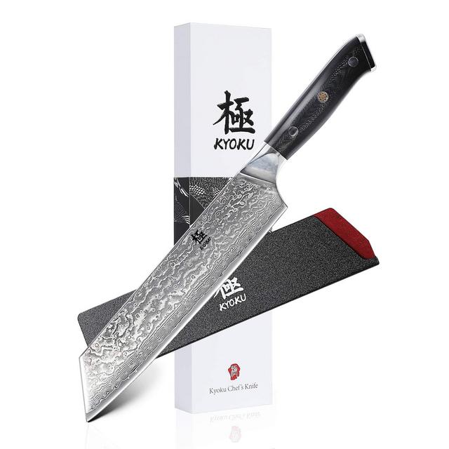 KYOKU Daimyo Series - Damascus Chef Knife - Japanese VG10 Steel - with Sheath & Case (Kiritsuke Knife 8.5)