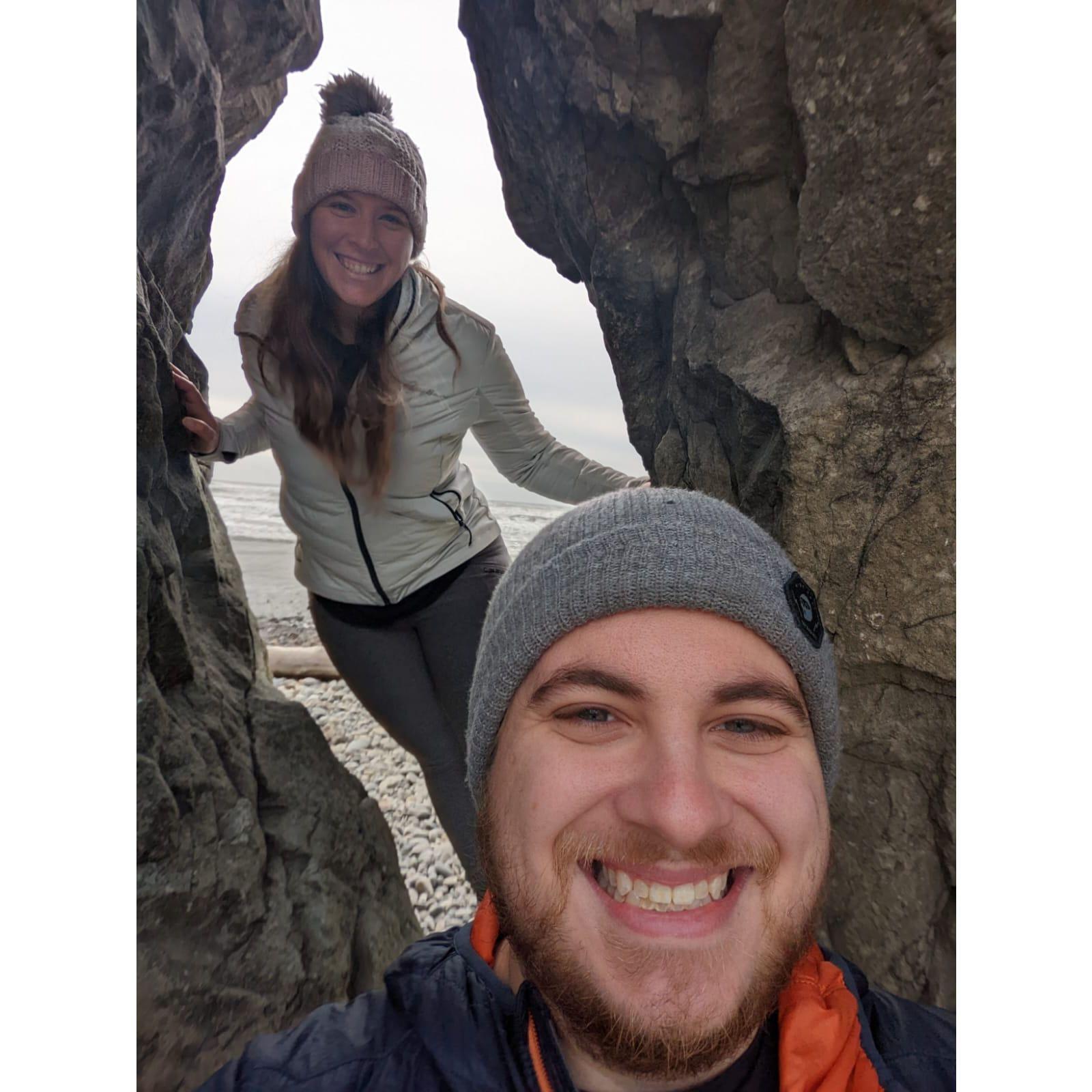 October 2022: Rain, shine or snow doesn't stop us. Another national park, Olympic in Washington this time. We rented a convertible Mustang for this trip, but the freezing temperatures forced us to keep the top on.