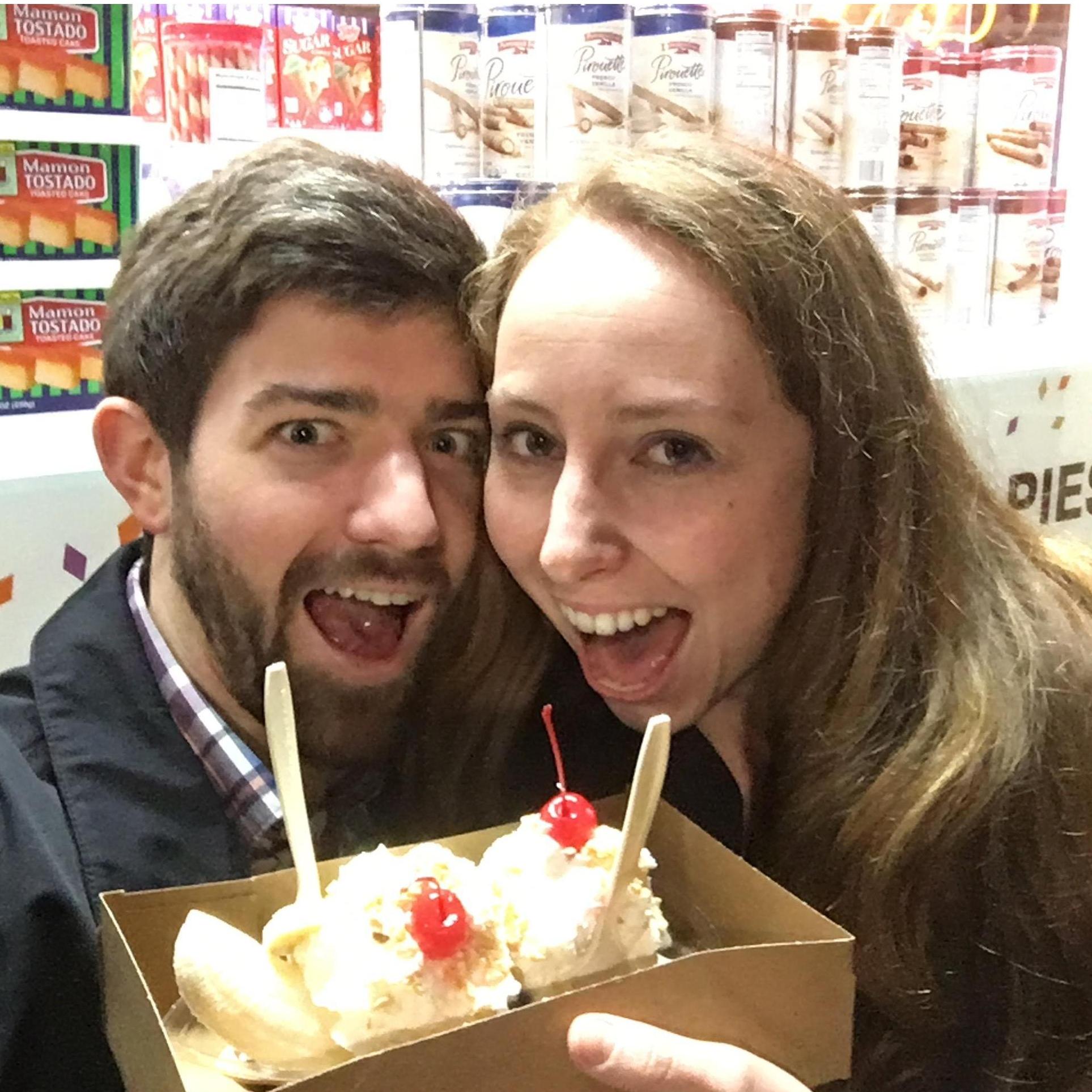 Mitchell's ice cream sundae on our first anniversary.