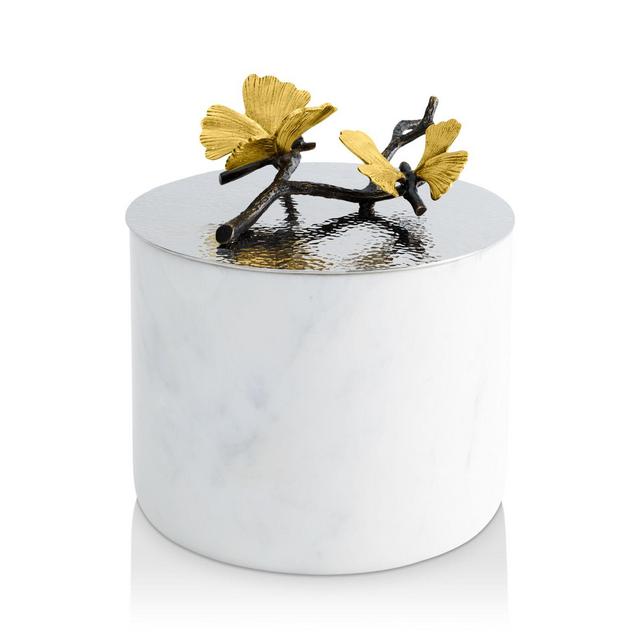 Michael Aram Butterfly Ginkgo Large Luxe Marble Candle