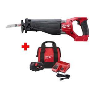 SAWZALL Reciprocating Saw M18 FUEL 18-Volt Lithium-Ion Brushless Cordless with One 5.0 Ah Battery, Charger and Bag