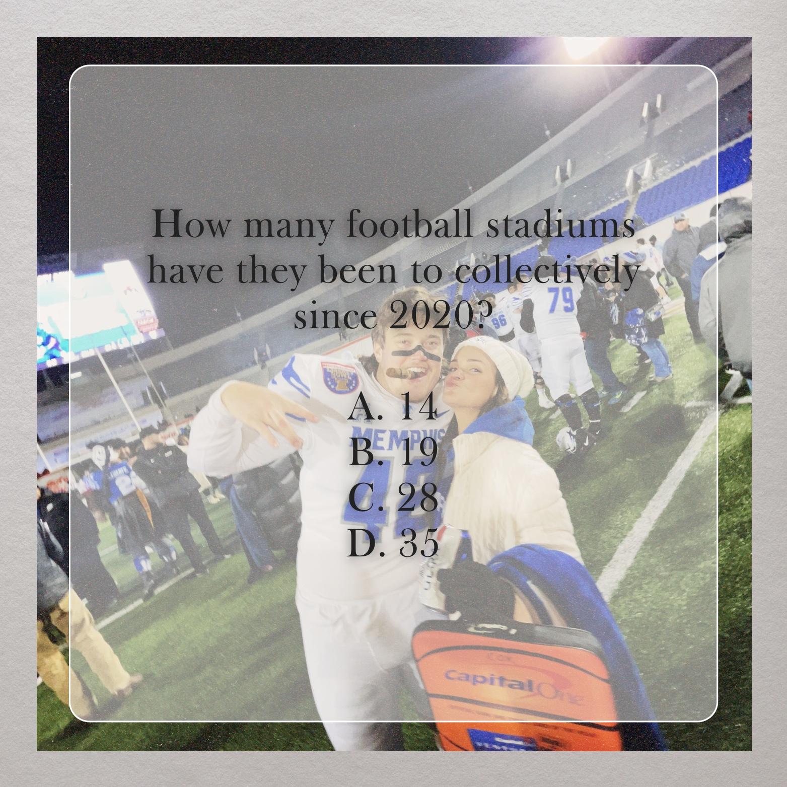 Answer = C!
& still counting… they’re hoping to add several more to the list & begin checking off MLB stadiums next as well 🏟️🏈⚾️