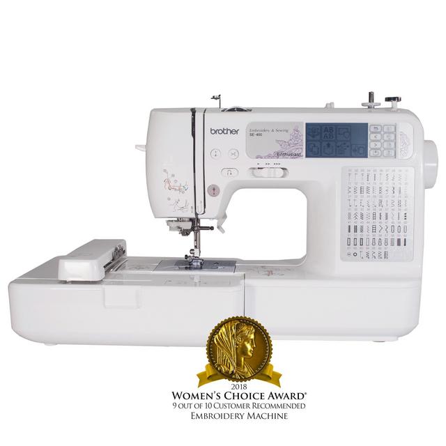 Brother SE400 Combination Computerized Sewing and 4x4 Embroidery Machine With 67 Built-in Stitches, 70 Built-in Designs, 5 Lettering Fonts