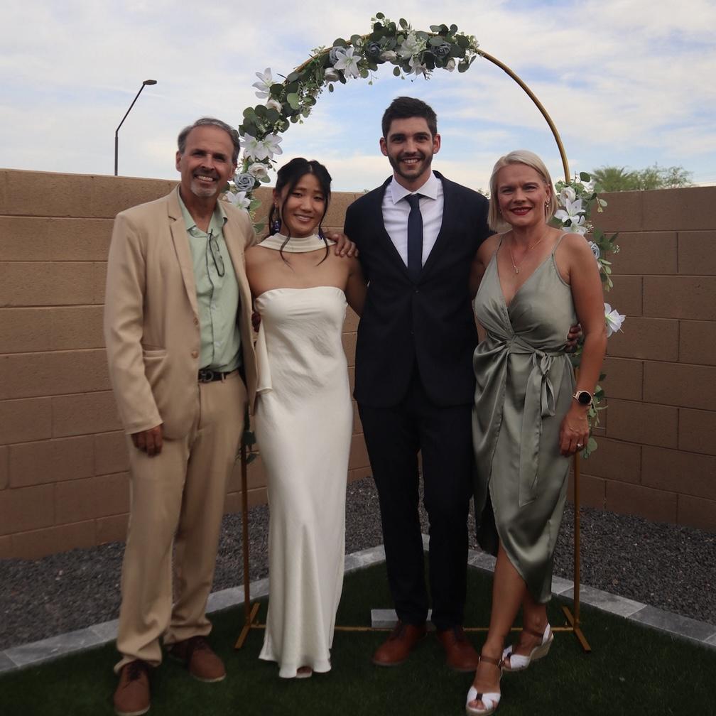 Father of the groom (Yves) and step mother (Dajana)