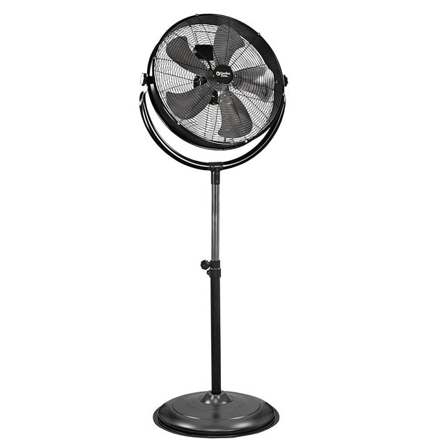 Comfort Zone 20-Inch Slim Profile High-Velocity Industrial Pedestal Fan with Aluminum Blades, 3-Speed All-Metal Stand Fan with Adjustable Tilt – Heavy-Duty Garage, Workshop, or Warehouse Fan