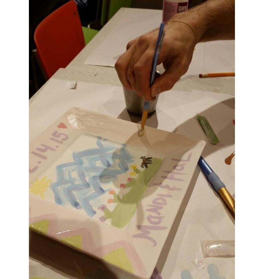 Date night to a children's painting place