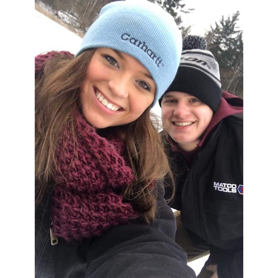 Trying our luck at ice fishing