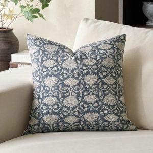 DOMVITUS Floral Pillow Covers 24x24 Dusty Blue 1PC