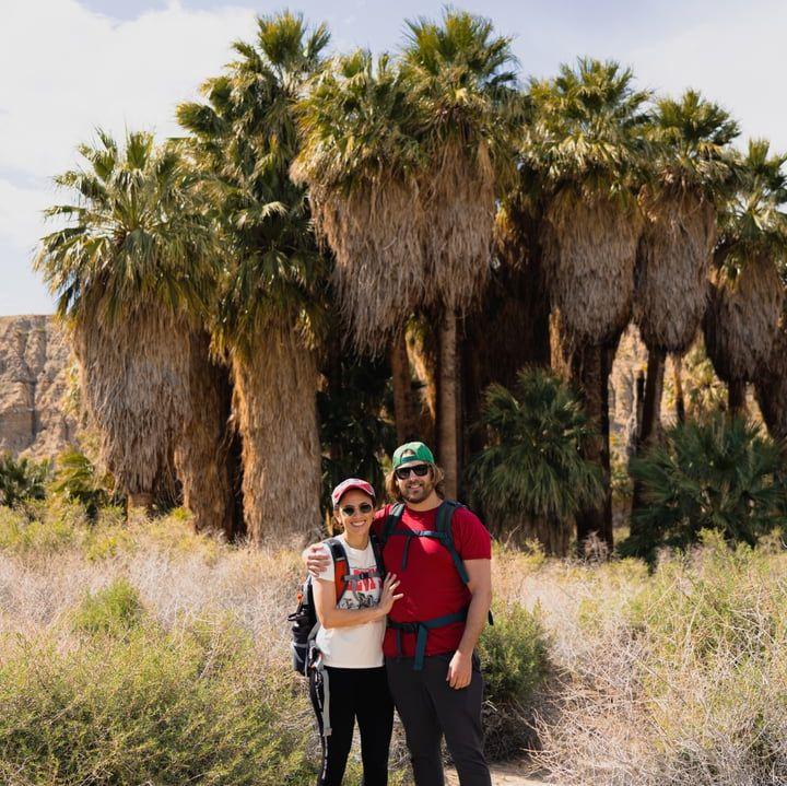 Exploring a fan palm oasis in Palm Springs.