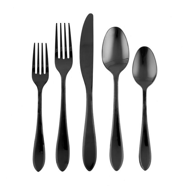 Cambridge Silversmiths Stockton Black Mirror 20-Piece Flatware Set, Service for 4