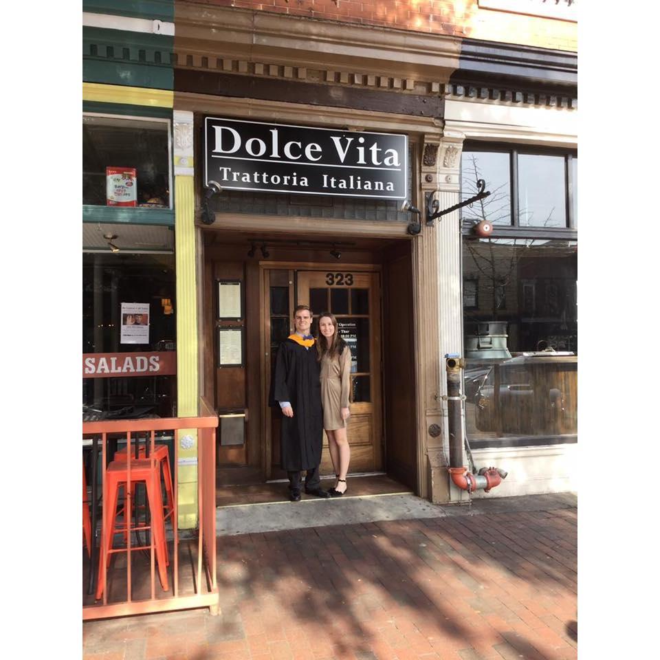 This restaurant is where we had our first date, but this photo was taken 2 years later, on the day Seth got his masters!
