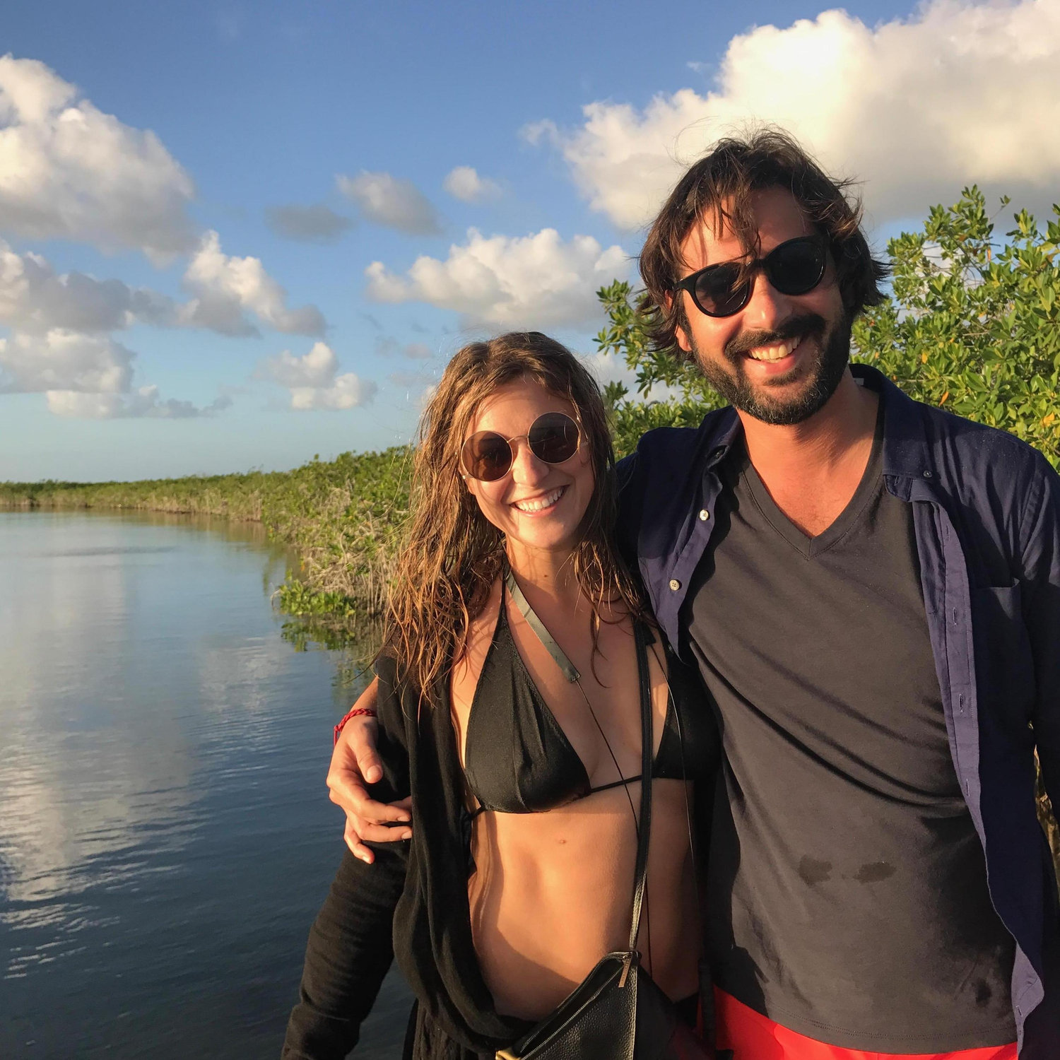 Happiest moment after Angela jumped into a lagoon in the Biosphere filled with crocodiles and came out alive.
It looked too beautiful not to jump in!