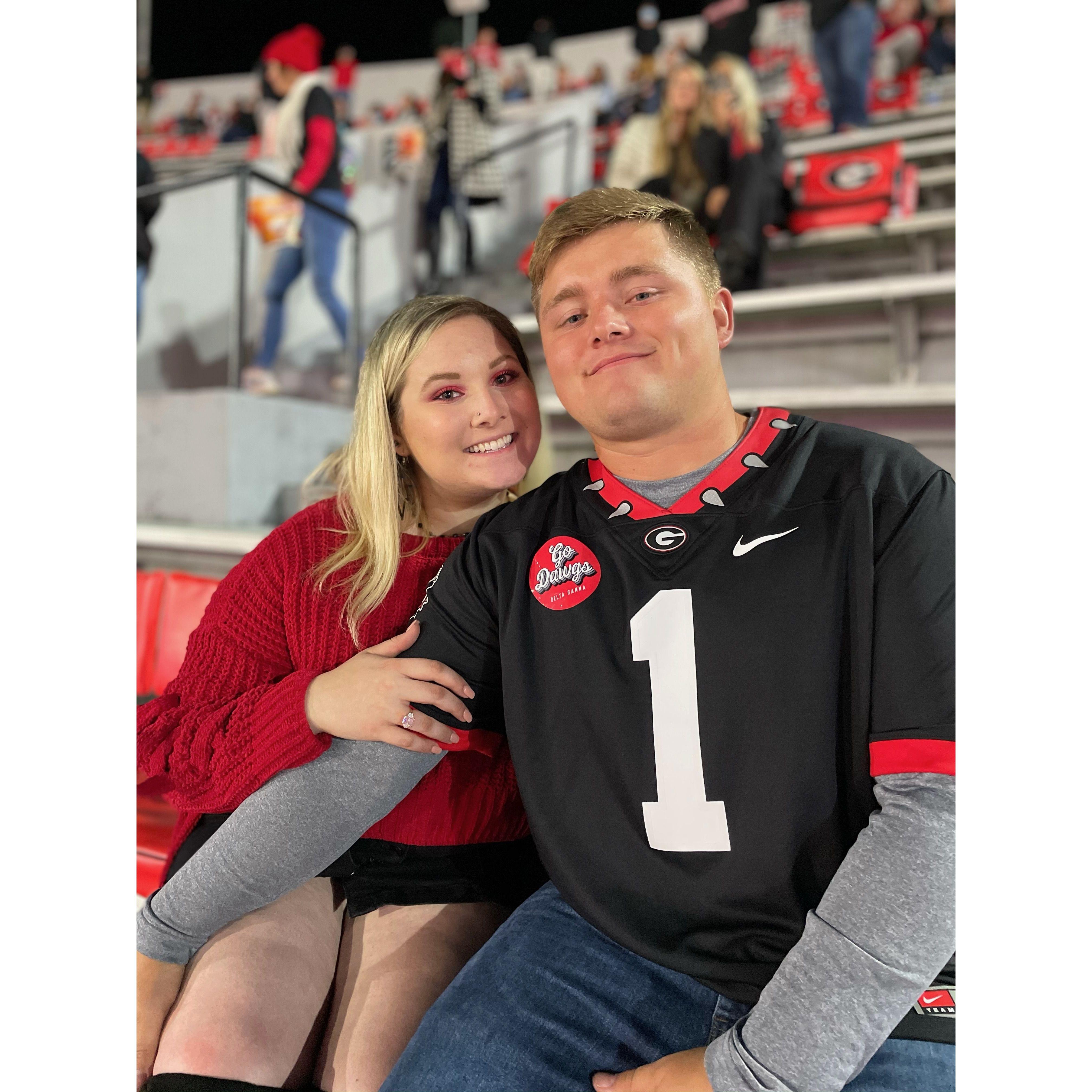 One of our many many football games together!