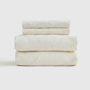 Organic Brushed Cotton Sheet Set in Ivory: KING
