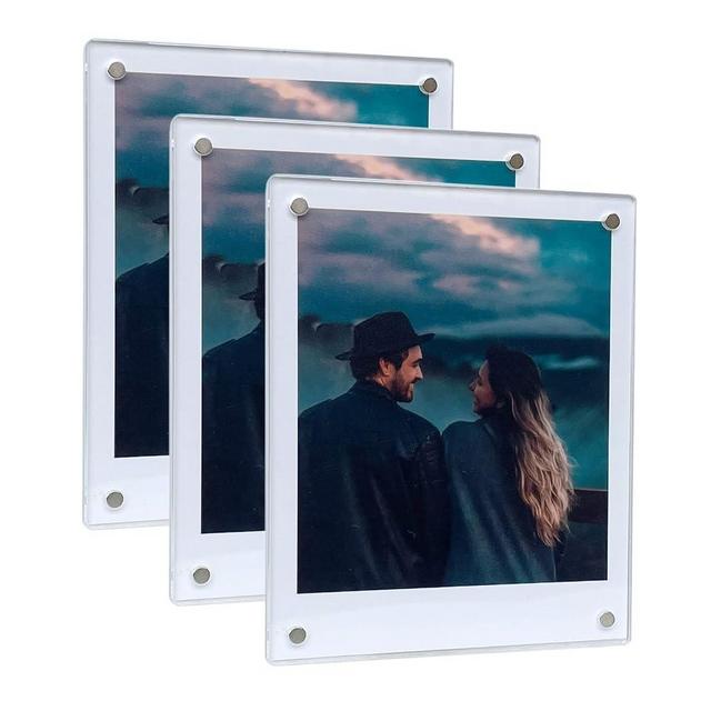SULEPE 3.5x4.25” Magnetic Polaroid Picture Frame, Fridge Magnet Frame for Polaroid Now i-Type/600/SX-70/OneStep+/Instax Wide 300/200/210 Photo, Polaroid Display Frame [3 Packs 6 Panels]