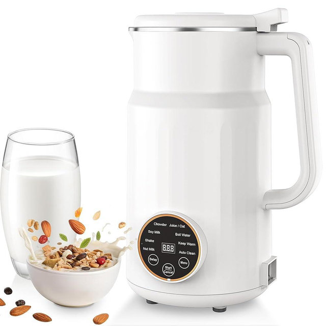 Nut Milk Maker Machine,10 in 1 Automatic Plant Based Milk Maker, 34oz Almond Milk Machine, 304 stainless steel with 12 Blades for Homemade Oat, Coconut, Chowder, Juice, Soy Milk Machine