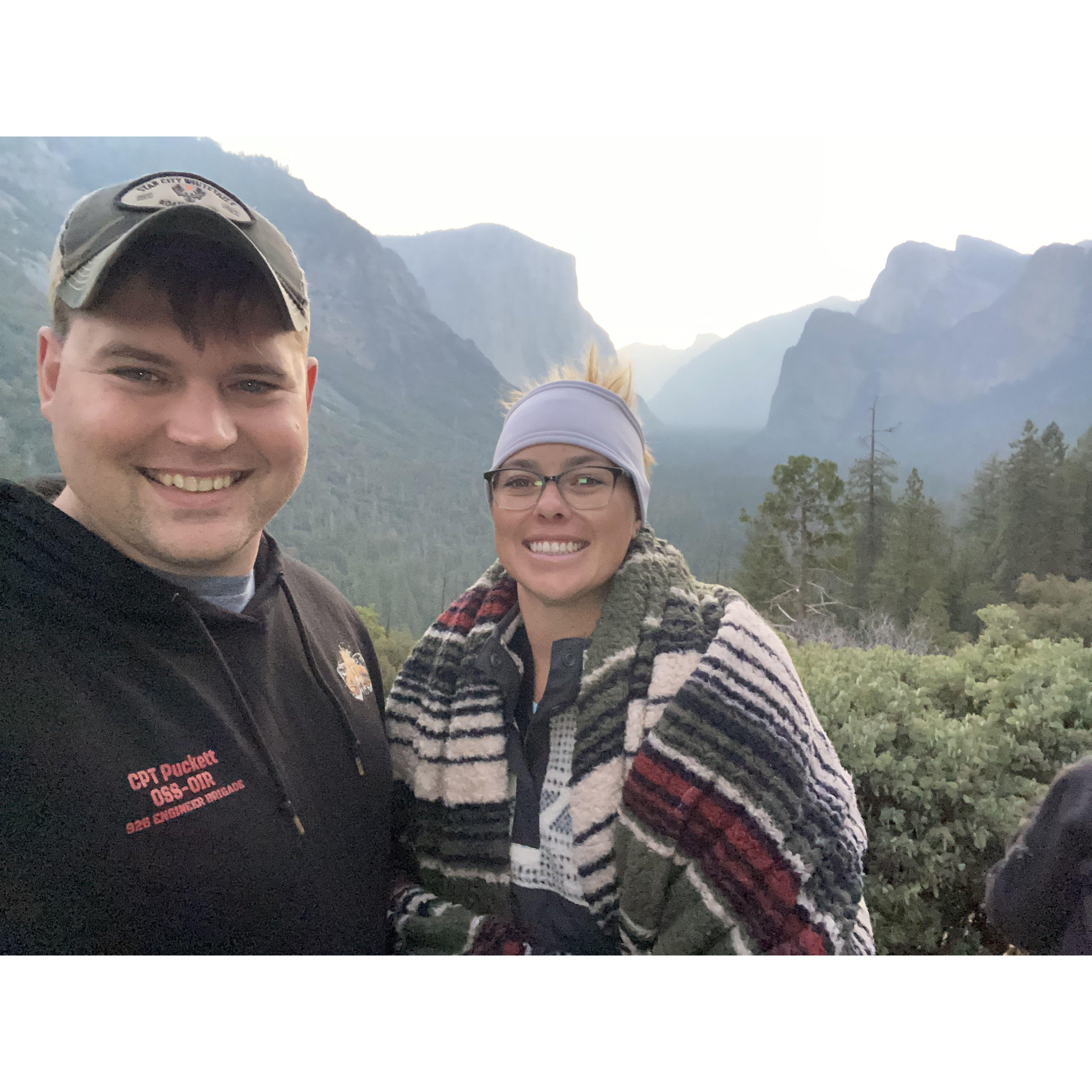 Watching the sun rise at Yosemite
