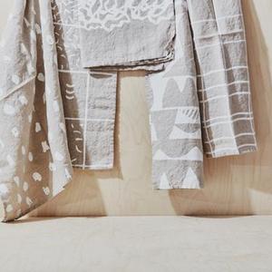 Printed Linen Tea Towels (Natural)
