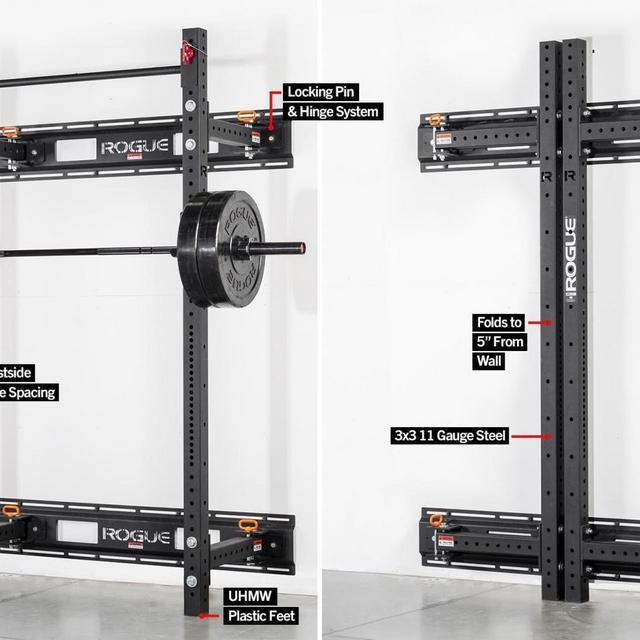 Rogue RML-3W Fold Back Wall Mount Rack