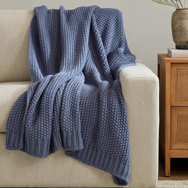 Cotton Fisherman Throw - Mineral, 50x60