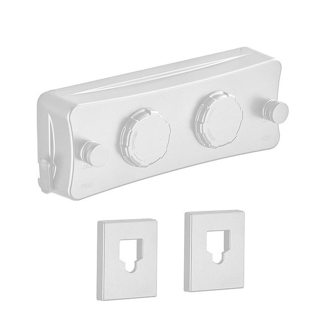 JOOM Retractable Clothesline Heavy Duty Clothes Drying Laundry Line Wall Mounted Easy Hanging Clothes Drying Laundry Line Retracting Hanging Lock to Prevent Sagging (Two line,White)