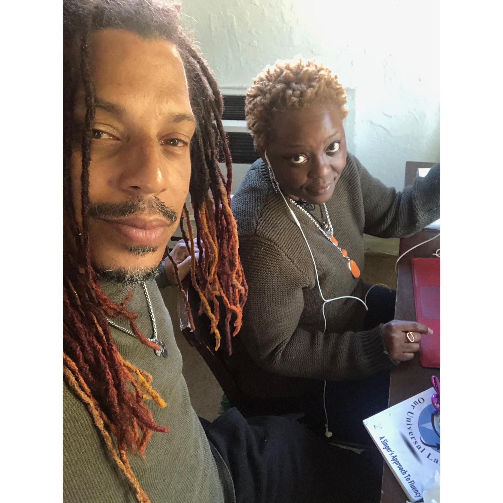 Me messin with Lala trying to work.