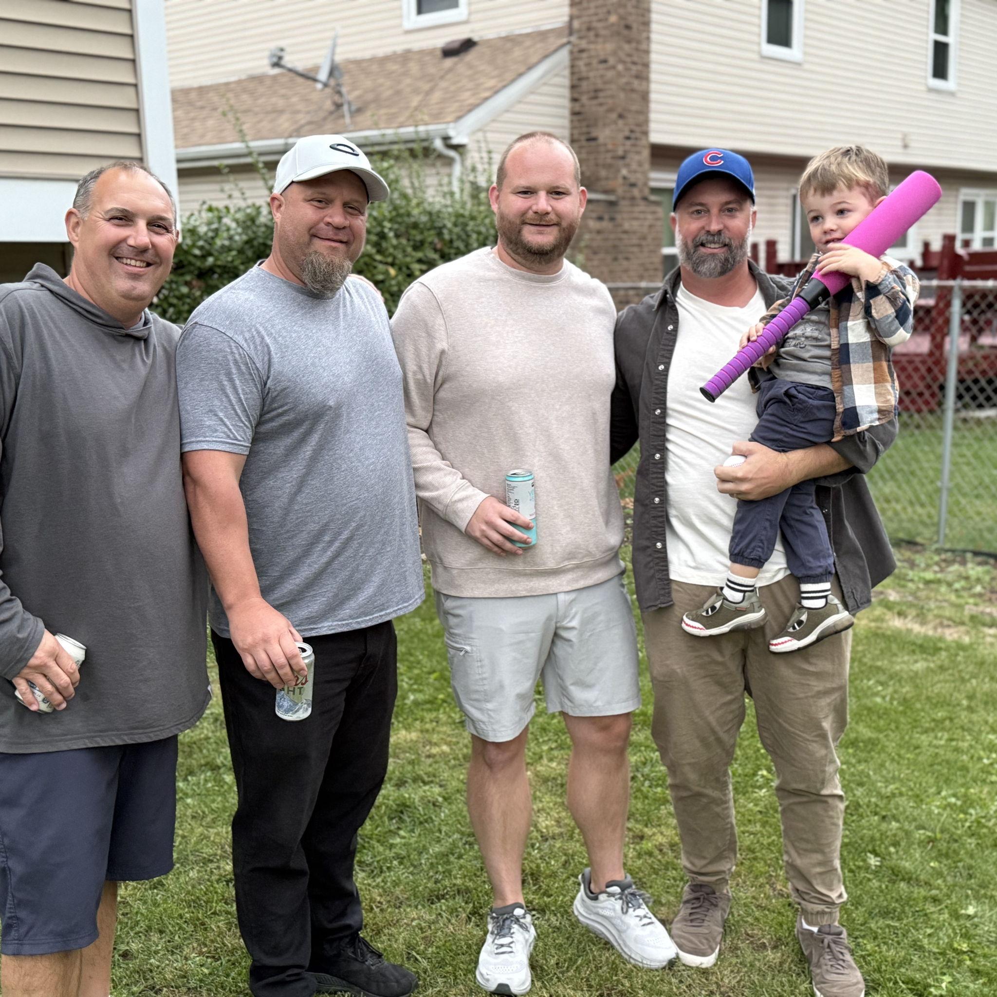Just a couple of guys hanging out at Ava June's birthday party - Billy (Joe's brother in law), Bobby (Joe's brother), Ryan & Henry