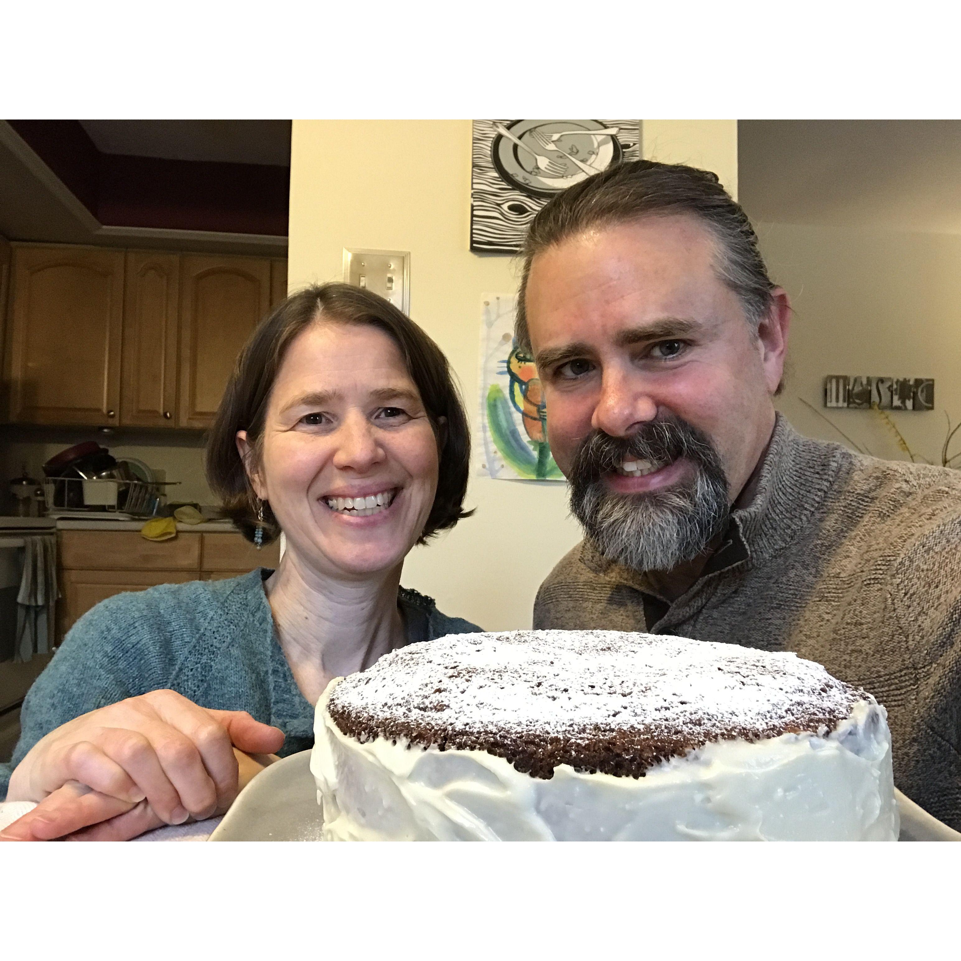 We made a carrot cake together for Sarah's 48th birthday in 2021