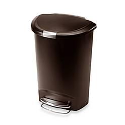 simplehuman® Plastic Semi-Round 50-Liter Step-On Trash Can