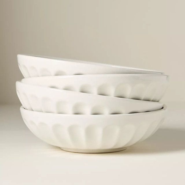 The Latte Stoneware Pasta Bowls, Set of 4: Amelie Edition - Cream, Set Of 4