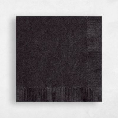 Black Wedding Napkin - Slanted Script