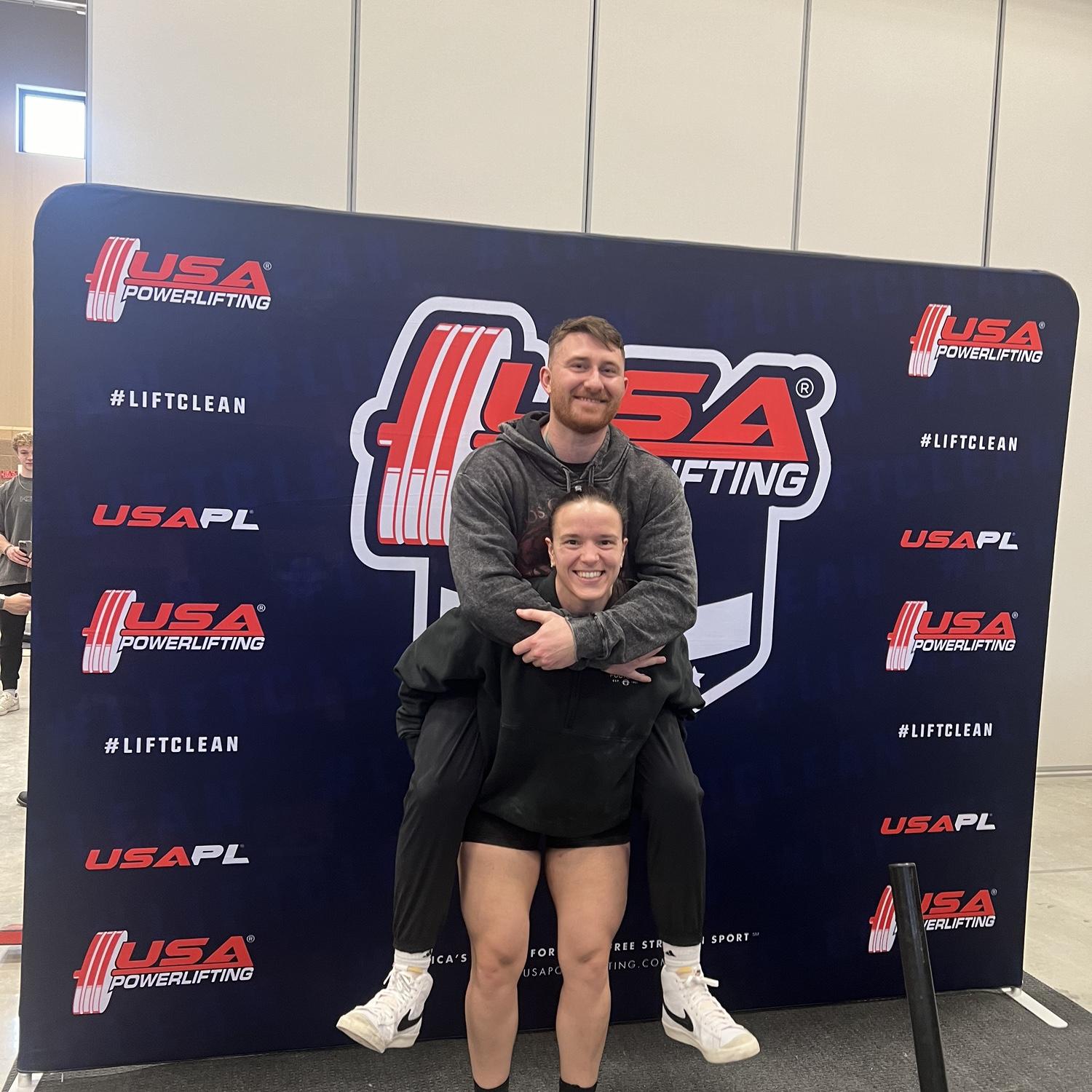 Powerlifting meet the day we got engaged