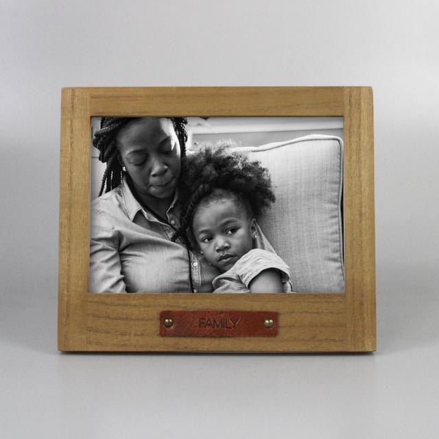 7" x 5" De-bossed Table Frame "FAMILY" Natural - Threshold™