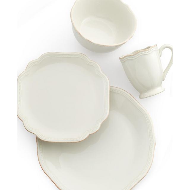 Lenox Dinnerware, French Perle Bead White 4-Piece Place Setting