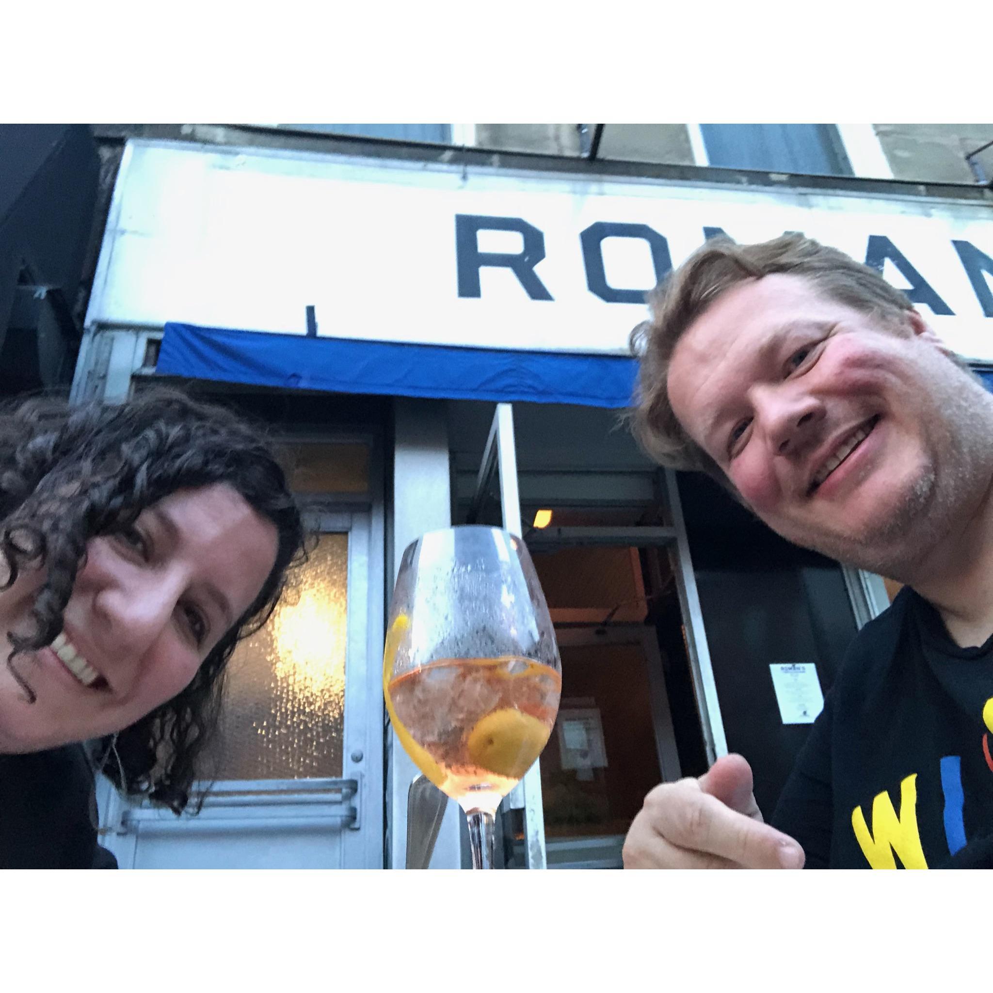 Celebration dinner after we got engaged! Roman’s, Fort Greene