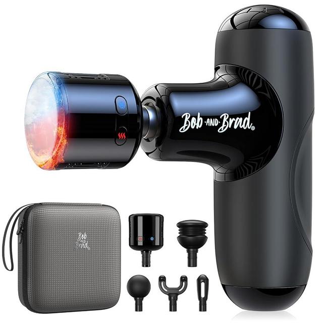 BOB AND BRAD Q2 Pro Mini Massage Gun with Heat and Cold Head,Pocket-Sized Deep Tissue Massager Gun,Portable Percussion Muscle Massager Gun, Ultra Small&Quiet Muscle Massage Gun, FSA and HSA Eligible