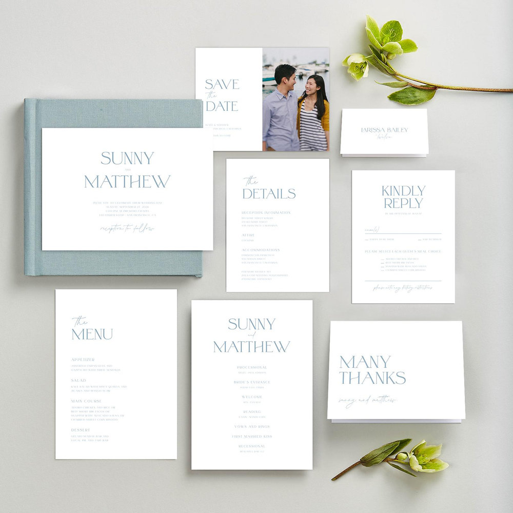 Blonshine Photo | Dusty Blue | Zola Save The Dates