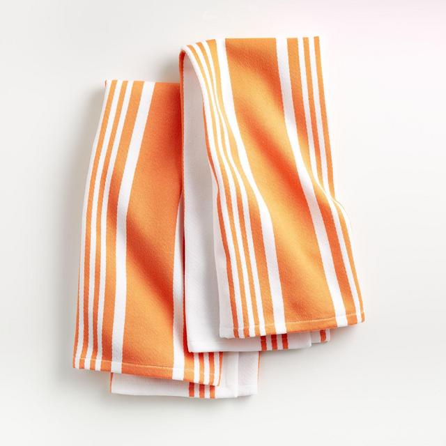 Cuisine Stripe Melon Dish Towels, Set of 2