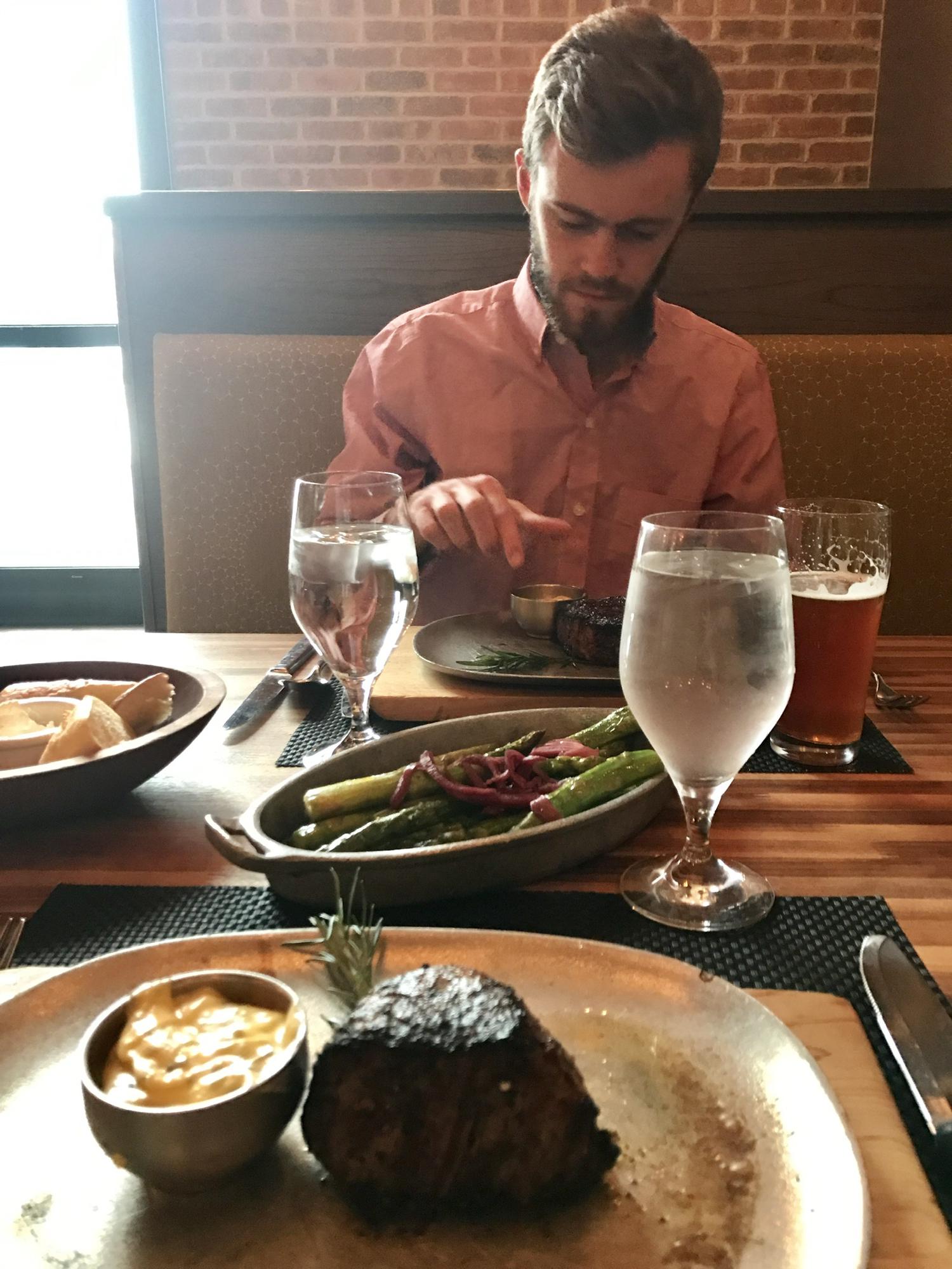 Dinner at an Albany favorite, Black and Bleu, for our one year anniversary! March 25, 2017