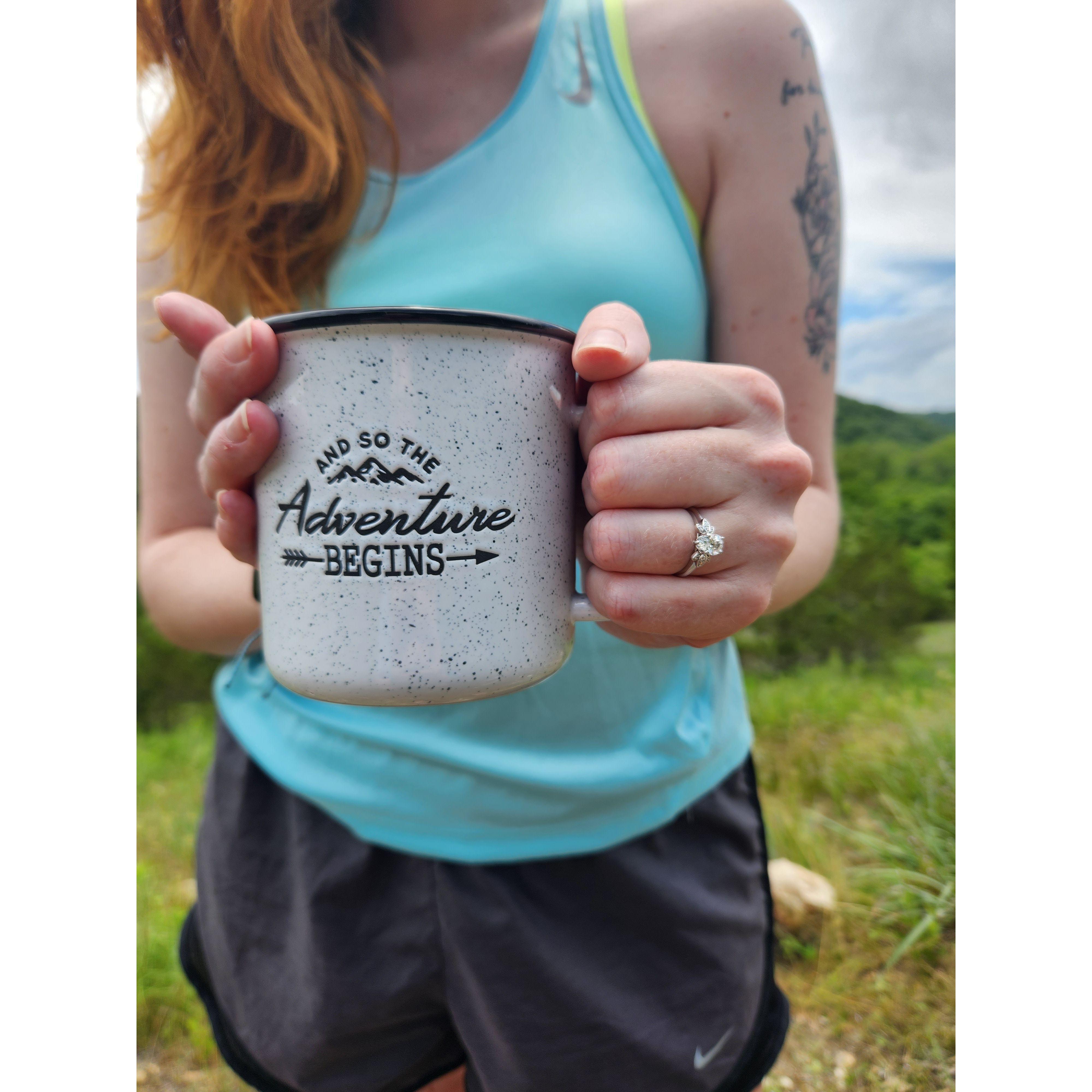 Cody bought this mug on one of our first few dates and kept it through countless moves to bring it on our engagement hike!